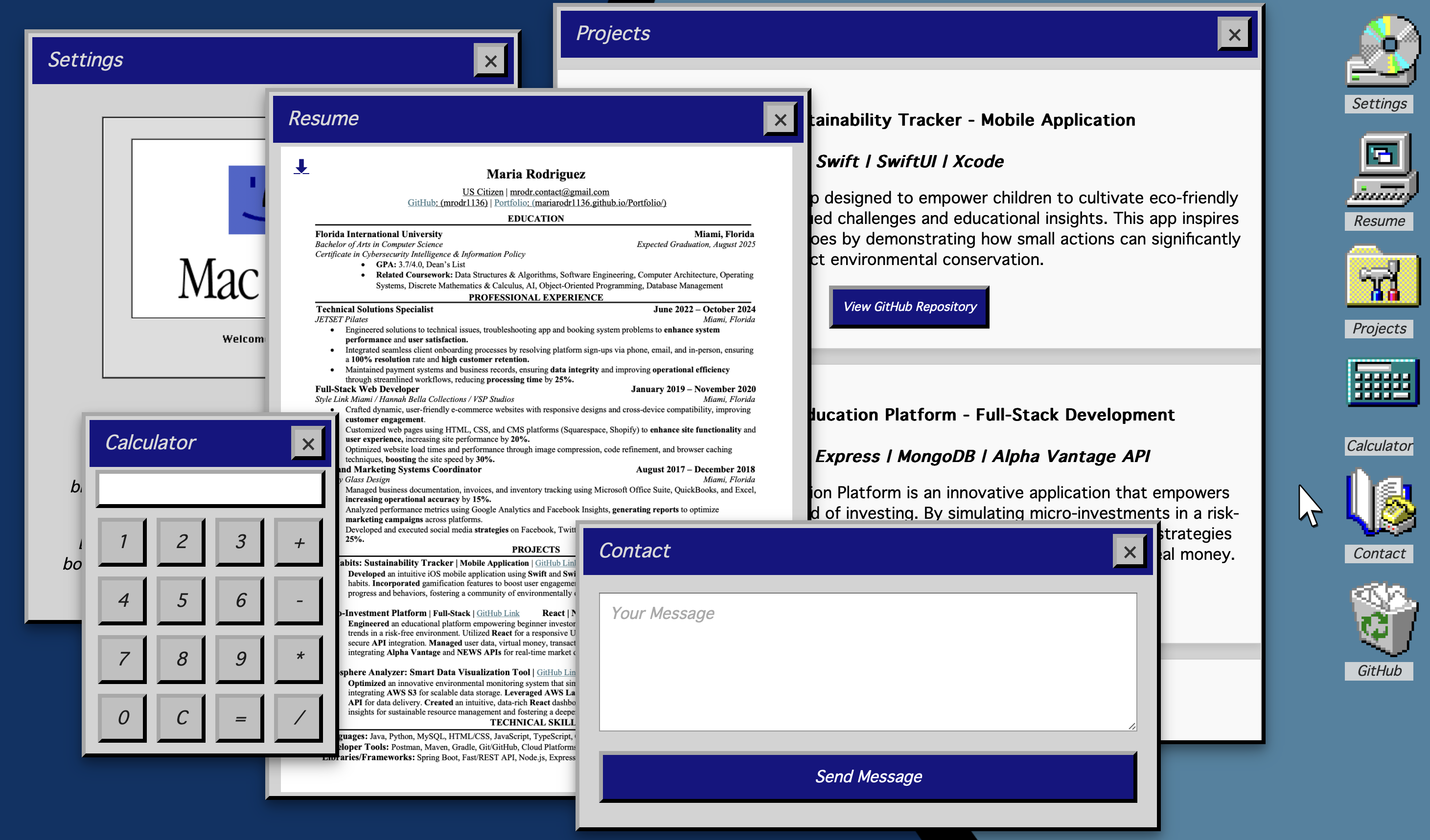 Portfolio website screenshot